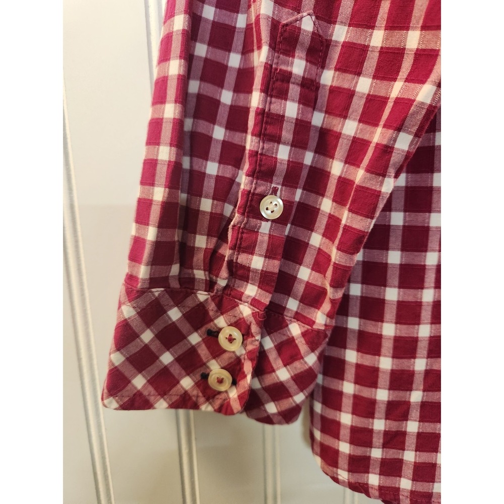 Talbots Women's Hot Pink Gingham Plaid Button-down Shirt Size 2XL Petite Casual - Picture 6 of 12
